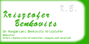 krisztofer benkovits business card